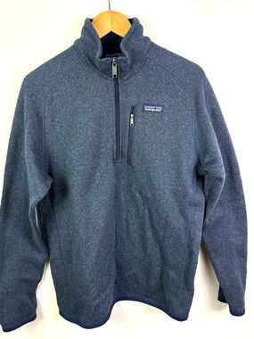 Patagonia Navy Heather Quarter-Zip Fleece Pullover size M